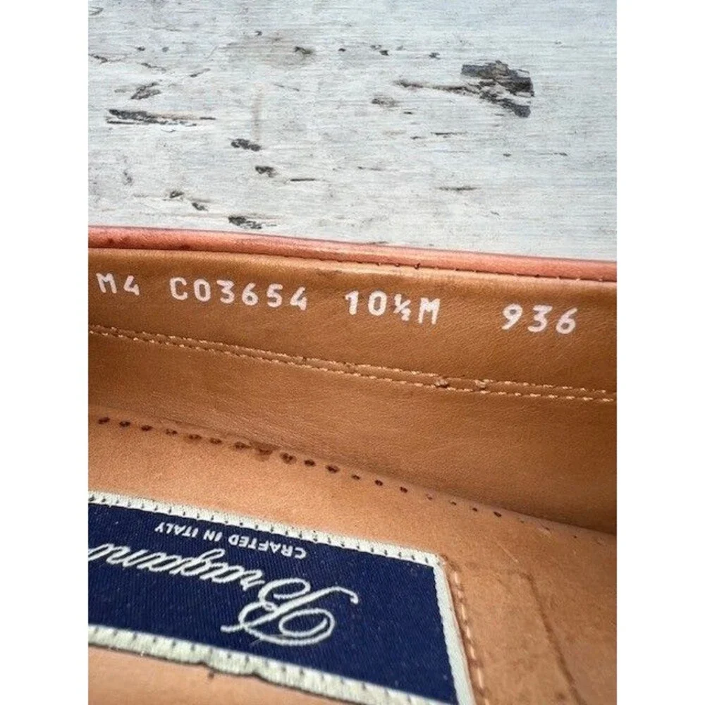 Bragano Men's Driving Penny Loafers Brown Leather Size 10.5M Made in Italy